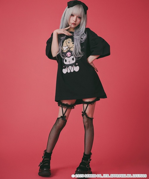 GALFY(ガルフィー)の「【GALFY/ガルフィー】×【KUROMI/クロミ】クロミちゃんとGALFYの半袖TEE(Tシャツ/カットソー・メンズ・ブラック系1/パープル系/ブラック/ホワイト・XL/L)」の13枚目の写真