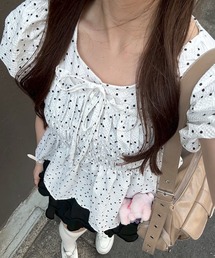 Another Branch olive des olive | シャーリングペプラムブラウス(シャツ/ブラウス)