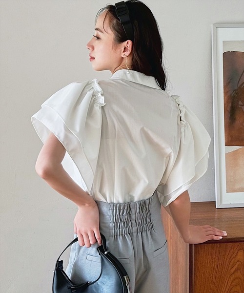 SWINGLE（スウィングル）の「2WAYオープンショルダーシャツブラウス（シャツ/ブラウス・レディース・オフホワイト/ブルー系その他/イエロー・FREE）」の11枚目の写真