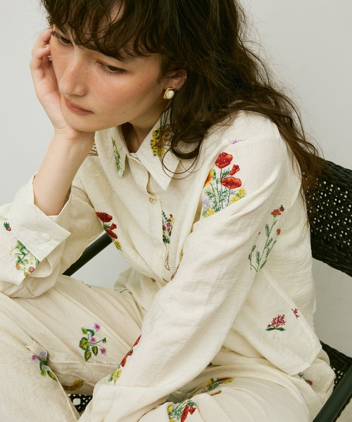 Ameri BOTANICAL PIPING  セットアップ Humming embroidery setup / ハミングエンブロイダリー