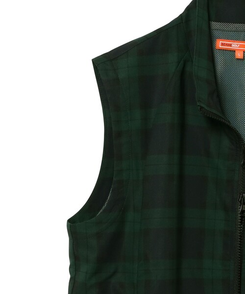 セール】ORANGE LABEL / ストレッチタフタ フルジップ 切替ベスト