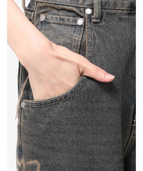 EMODA（エモダ）の「リボングラフィックルーズジーンズ（デニムパンツ・レディース・ブラック/インディゴブルー・X-SMALL/MEDIUM/SMALL）」の10枚目の写真