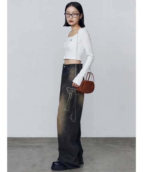 EMODA リボングラフィックルーズジーンズ リボングラフィックルーズジーンズ（デニムパンツ）｜EMODA