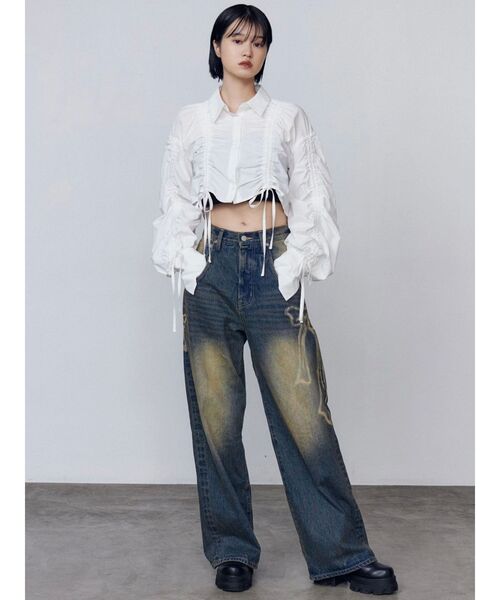 EMODA（エモダ）の「リボングラフィックルーズジーンズ（デニムパンツ