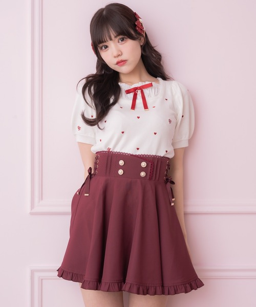 セール】ハート刺繍レイヤード風ニットトップス（ニット