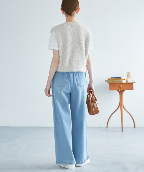 ROPE' PICNIC（ロペピクニック）の「ショートフェザーニットベスト（ベスト・レディース・パープル系その他/ダークブラウン/ライトグレー/ベージュ・FREE）」の7枚目の写真