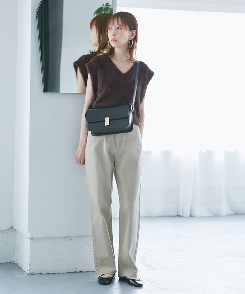 ROPE' PICNIC（ロペピクニック）の「ショートフェザーニットベスト（ベスト・レディース・パープル系その他/ダークブラウン/ライトグレー/ベージュ・FREE）」の11枚目の写真