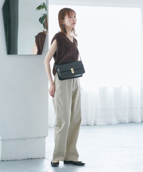 ROPE' PICNIC（ロペピクニック）の「ショートフェザーニットベスト（ベスト・レディース・パープル系その他/ダークブラウン/ライトグレー/ベージュ・FREE）」の12枚目の写真