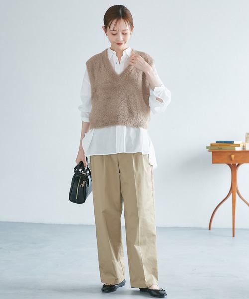 ROPE' PICNIC（ロペピクニック）の「ショートフェザーニットベスト（ベスト・レディース・パープル系その他/ダークブラウン/ライトグレー/ベージュ・FREE）」の16枚目の写真