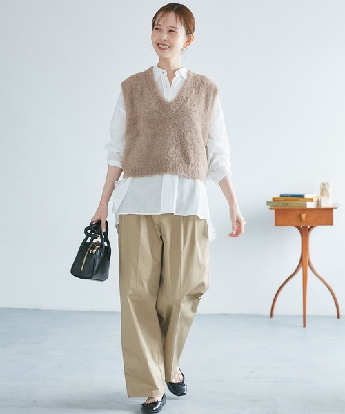 ROPE' PICNIC（ロペピクニック）の「ショートフェザーニットベスト（ベスト・レディース・パープル系その他/ダークブラウン/ライトグレー/ベージュ・FREE）」の17枚目の写真