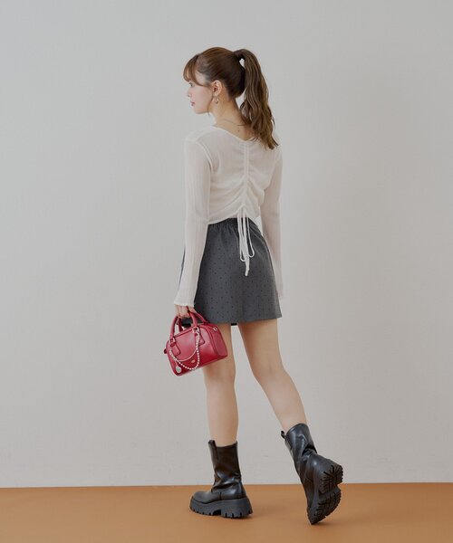 Chico（チコ）の「ドットボックスミニスカート（スカート・レディース・ホワイト/ブラック/グレー・FREE）」の16枚目の写真