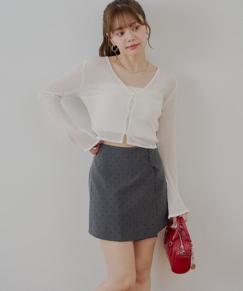 Chico（チコ）の「ドットボックスミニスカート（スカート・レディース・ホワイト/ブラック/グレー・FREE）」の17枚目の写真