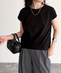 シルケット裾タックフレンチプルオーバー