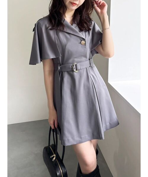 セール】ケープトレンチミニワンピース（ワンピース）｜dazzlin