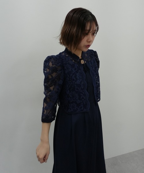 Jolie et Jolie（ジョリーエジョリー）の「レースボレロドッキング前開きワンピースドレス（ドレス・レディース・ベージュ/ブラック系/ネイビー・L/M/5L/4L/3L/LL）」の11枚目の写真