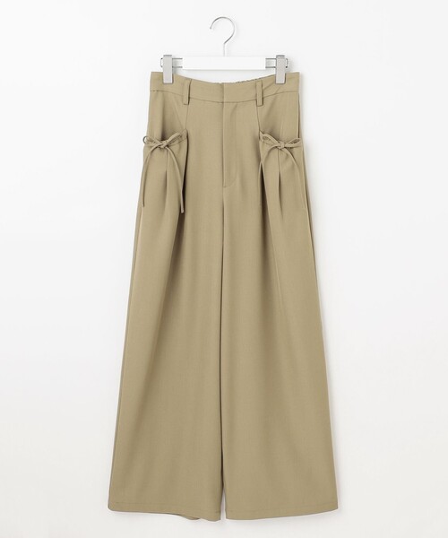 Feroux(フェルゥ)の「リボンディテール セミワイドパンツ(その他パンツ・レディース・ライトグレー系/ダークブラウン系/カーキ系・MEDIUM/SMALL)」の8枚目の写真