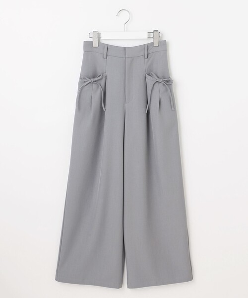 Feroux(フェルゥ)の「リボンディテール セミワイドパンツ(その他パンツ・レディース・ライトグレー系/ダークブラウン系/カーキ系・MEDIUM/SMALL)」の16枚目の写真