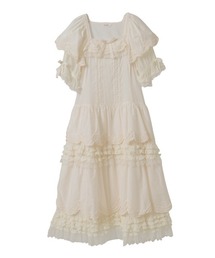 ピンクハウス ドットチュール×ローズチュールレース使いワンピース PINK HOUSE（ピンクハウス）の「ドットチュール×オリジナルローズ