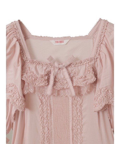 ♡フロッキードットチュール使いワンピース♡ フロッキードットチュール使いワンピース（ワンピース）｜PINK HOUSE