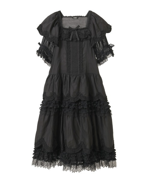 ♡フロッキードットチュール使いワンピース♡ フロッキードットチュール使いワンピース（ワンピース）｜PINK HOUSE