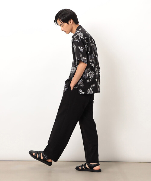 COMME CA ISM（コムサイズム）の「フラワープリント オープンカラー 半袖シャツ（シャツ/ブラウス・メンズ・ブラック/ホワイト・MEDIUM/LARGE）」の9枚目の写真