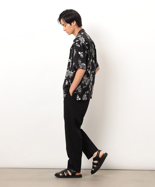 COMME CA ISM（コムサイズム）の「フラワープリント オープンカラー 半袖シャツ（シャツ/ブラウス・メンズ・ブラック/ホワイト・MEDIUM/LARGE）」の10枚目の写真