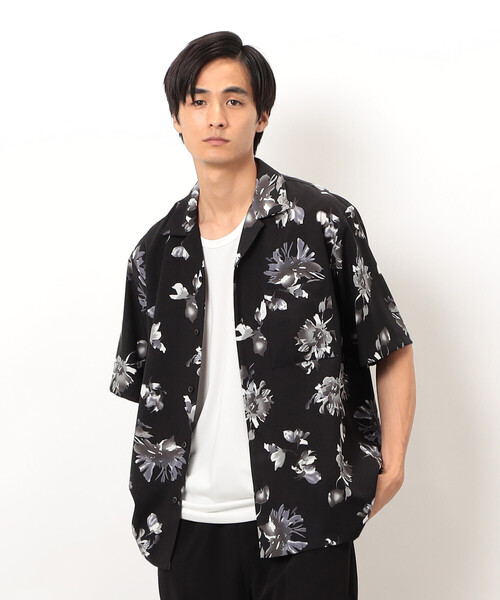 COMME CA ISM（コムサイズム）の「フラワープリント オープンカラー 半袖シャツ（シャツ/ブラウス・メンズ・ブラック/ホワイト・MEDIUM/LARGE）」の11枚目の写真