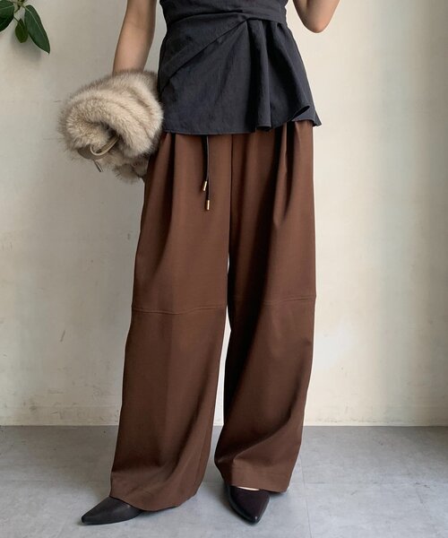 DouDou(ドゥドゥ)の「ダブルタックパンツ(その他パンツ・レディース・ベージュ/ブラウン・36/38)」の8枚目の写真