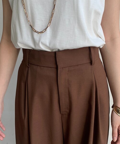 DouDou(ドゥドゥ)の「ダブルタックパンツ(その他パンツ・レディース・ベージュ/ブラウン・36/38)」の15枚目の写真