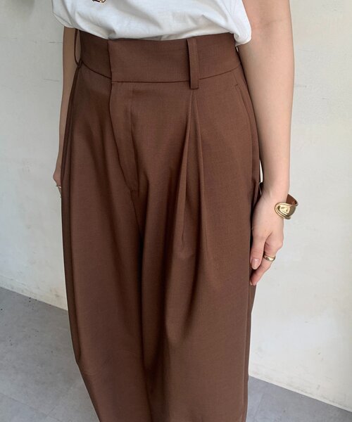 DouDou(ドゥドゥ)の「ダブルタックパンツ(その他パンツ・レディース・ベージュ/ブラウン・36/38)」の19枚目の写真