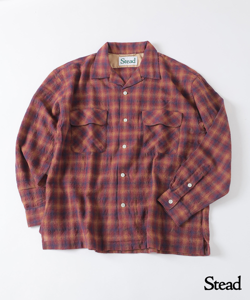 JOURNAL STANDARD J.S HOMESTEAD（ジャーナルスタンダードホームステッド）の「Stead / ライト ウール オンブレー チェック シャツ（シャツ/ブラウス・メンズ・ブラック/ブラウン/ボルドー・MEDIUM/LARGE）」の3枚目の写真