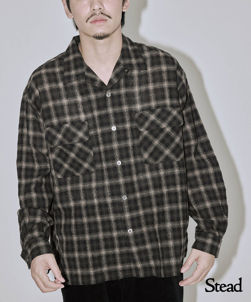 Stead / ライト ウール オンブレー チェック シャツ（シャツ/ブラウス