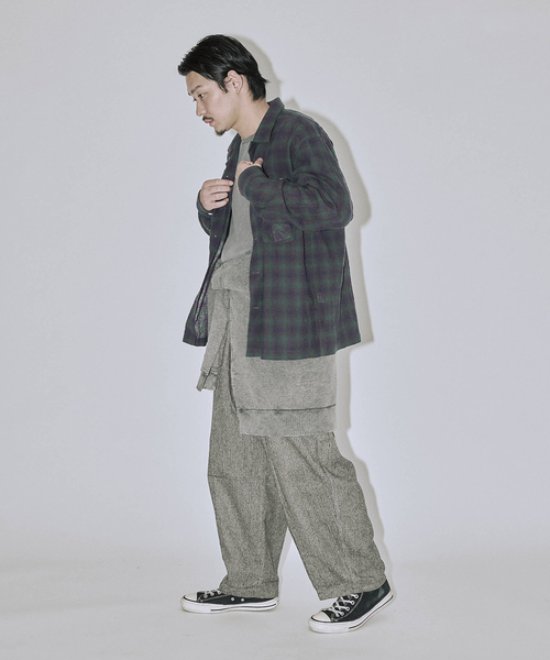 JOURNAL STANDARD J.S HOMESTEAD（ジャーナルスタンダードホームステッド）の「Stead / ライト ウール オンブレー チェック シャツ（シャツ/ブラウス・メンズ・ブラック/ブラウン/ボルドー・MEDIUM/LARGE）」の5枚目の写真