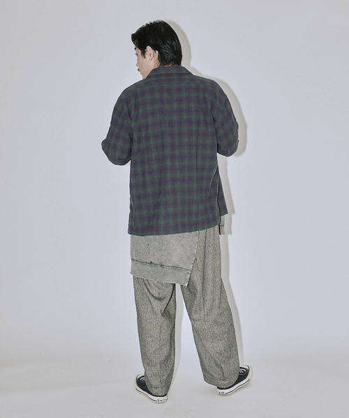 JOURNAL STANDARD J.S HOMESTEAD（ジャーナルスタンダードホームステッド）の「Stead / ライト ウール オンブレー チェック シャツ（シャツ/ブラウス・メンズ・ブラック/ブラウン/ボルドー・MEDIUM/LARGE）」の6枚目の写真