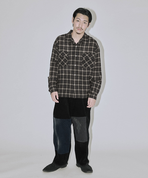 JOURNAL STANDARD J.S HOMESTEAD（ジャーナルスタンダードホームステッド）の「Stead / ライト ウール オンブレー チェック シャツ（シャツ/ブラウス・メンズ・ブラック/ブラウン/ボルドー・MEDIUM/LARGE）」の9枚目の写真