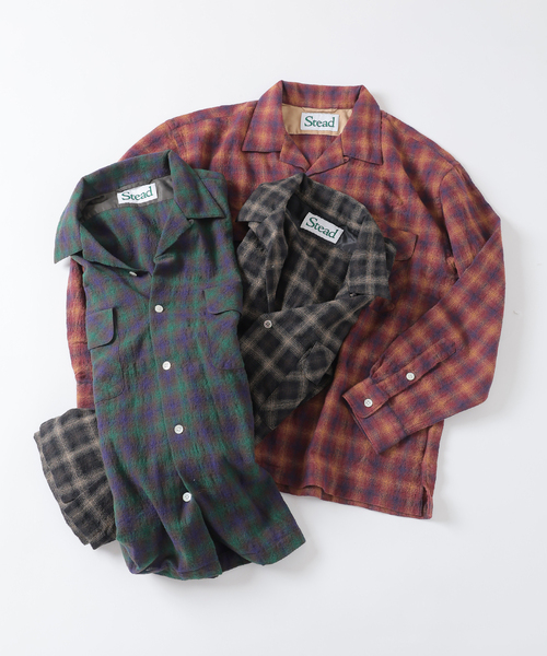 Stead / ライト ウール オンブレー チェック シャツ（シャツ/ブラウス