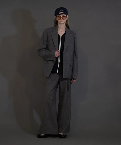 my beautiful landlet】 STRIPE WOOL TAILORED JACKET