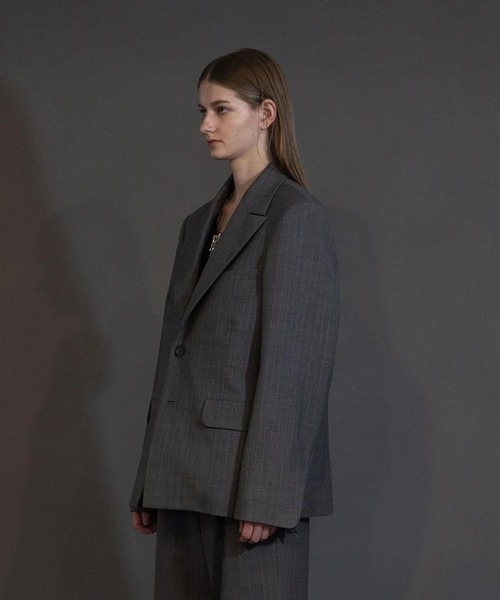 my beautiful landlet(マイビューティフルランドレット)の「【my beautiful landlet】 STRIPE WOOL TAILORED JACKET(テーラードジャケット・メンズ・ネイビー/グレー/ブラック・1/0)」の5枚目の写真