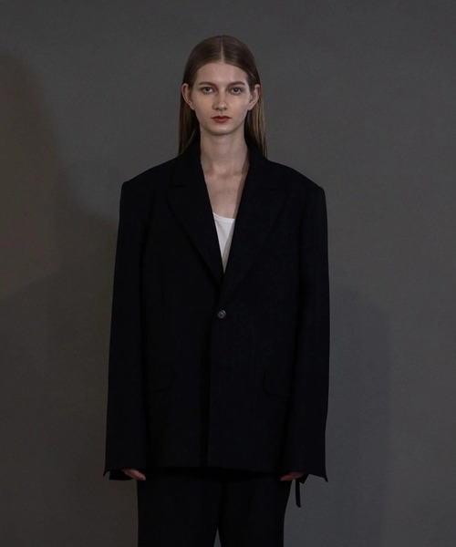 my beautiful landlet(マイビューティフルランドレット)の「【my beautiful landlet】 STRIPE WOOL TAILORED JACKET(テーラードジャケット・メンズ・ネイビー/グレー/ブラック・1/0)」の8枚目の写真