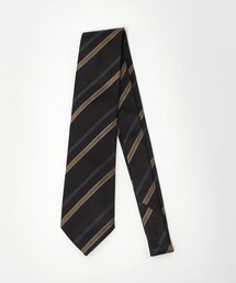 美品 ユナイテッドアローズ ネクタイ シルク レジメンタル ストライプ 黒 茶 UNITED ARROWS｜ユナイテッドアローズのネクタイ（ストライプ柄