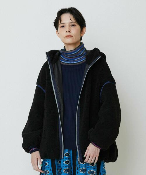 FRAPBOIS（フラボア）の「ポコボコ ブルゾン（ブルゾン・レディース・キャメル/ブラック・1/2）」の2枚目の写真