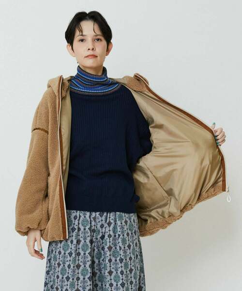 FRAPBOIS（フラボア）の「ポコボコ ブルゾン（ブルゾン・レディース・キャメル/ブラック・1/2）」の7枚目の写真