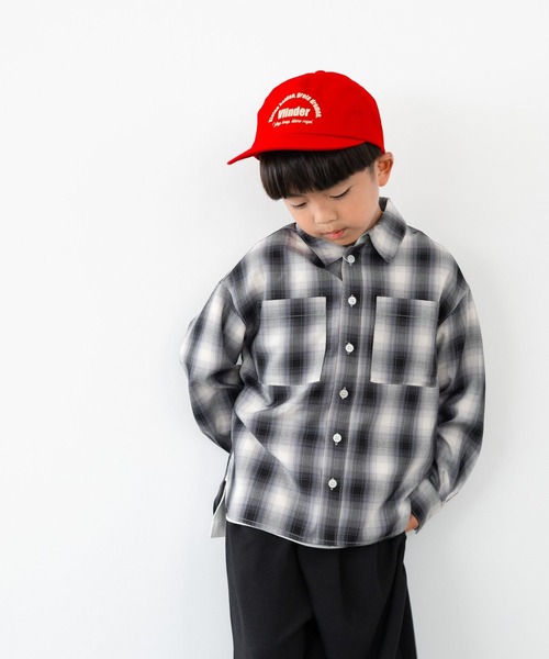 LOWRYS FARM（ローリーズファーム）の「オンブレチェックＢＩＧシャツ　 571066（シャツ/ブラウス・キッズ・ブルー/ブラウン/ブラック・150cm/140cm/130cm/120cm/110cm）」の6枚目の写真