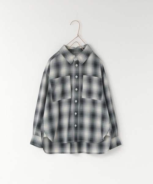 LOWRYS FARM（ローリーズファーム）の「オンブレチェックＢＩＧシャツ　 571066（シャツ/ブラウス・キッズ・ブルー/ブラウン/ブラック・150cm/140cm/130cm/120cm/110cm）」の12枚目の写真