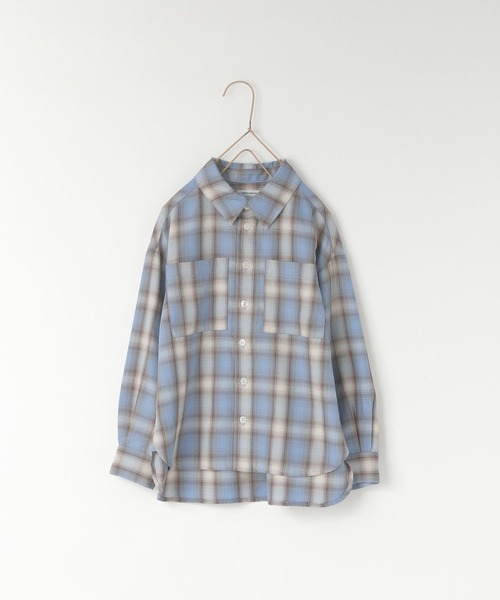 LOWRYS FARM（ローリーズファーム）の「オンブレチェックＢＩＧシャツ　 571066（シャツ/ブラウス・キッズ・ブルー/ブラウン/ブラック・150cm/140cm/130cm/120cm/110cm）」の22枚目の写真