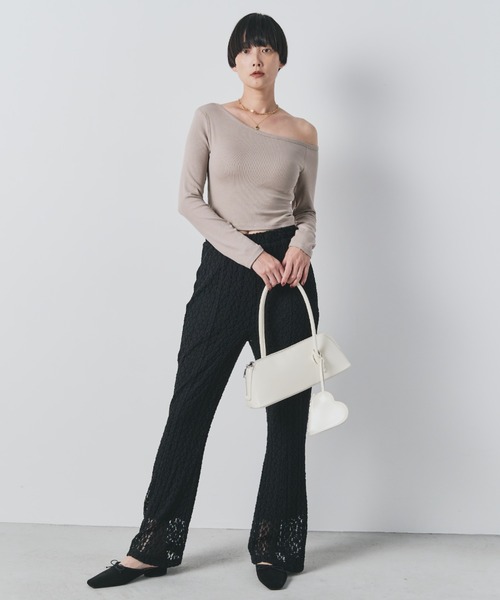bita.（ビタ）の「シャーリングレースフレアパンツ（その他パンツ・レディース・ブラック/ブラウン・FREE）」の9枚目の写真