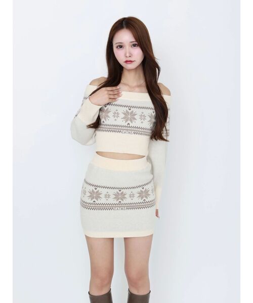 EATME（イートミー）の「ノルディックニットオフショルTOP（ニット/セーター・レディース・グレー/アイボリー/ブラック・FREE）」の10枚目の写真