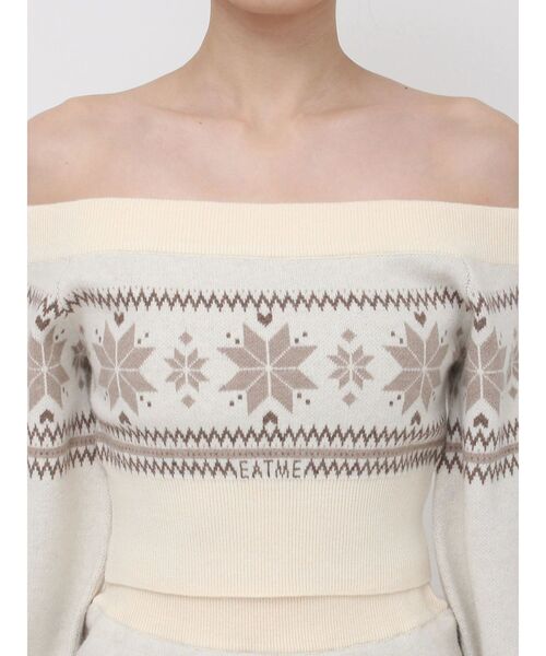 EATME（イートミー）の「ノルディックニットオフショルTOP（ニット/セーター・レディース・グレー/アイボリー/ブラック・FREE）」の19枚目の写真