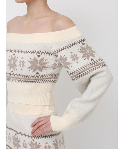 EATME（イートミー）の「ノルディックニットオフショルTOP（ニット/セーター・レディース・グレー/アイボリー/ブラック・FREE）」の20枚目の写真