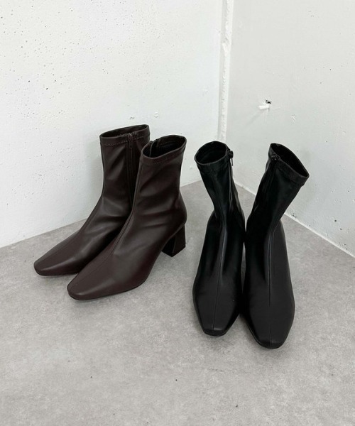 archives（アルシーヴ）の「ストレッチショートブーツ（ブーツ・レディース・ブラック/ブラウン・MEDIUM/LARGE）」の2枚目の写真